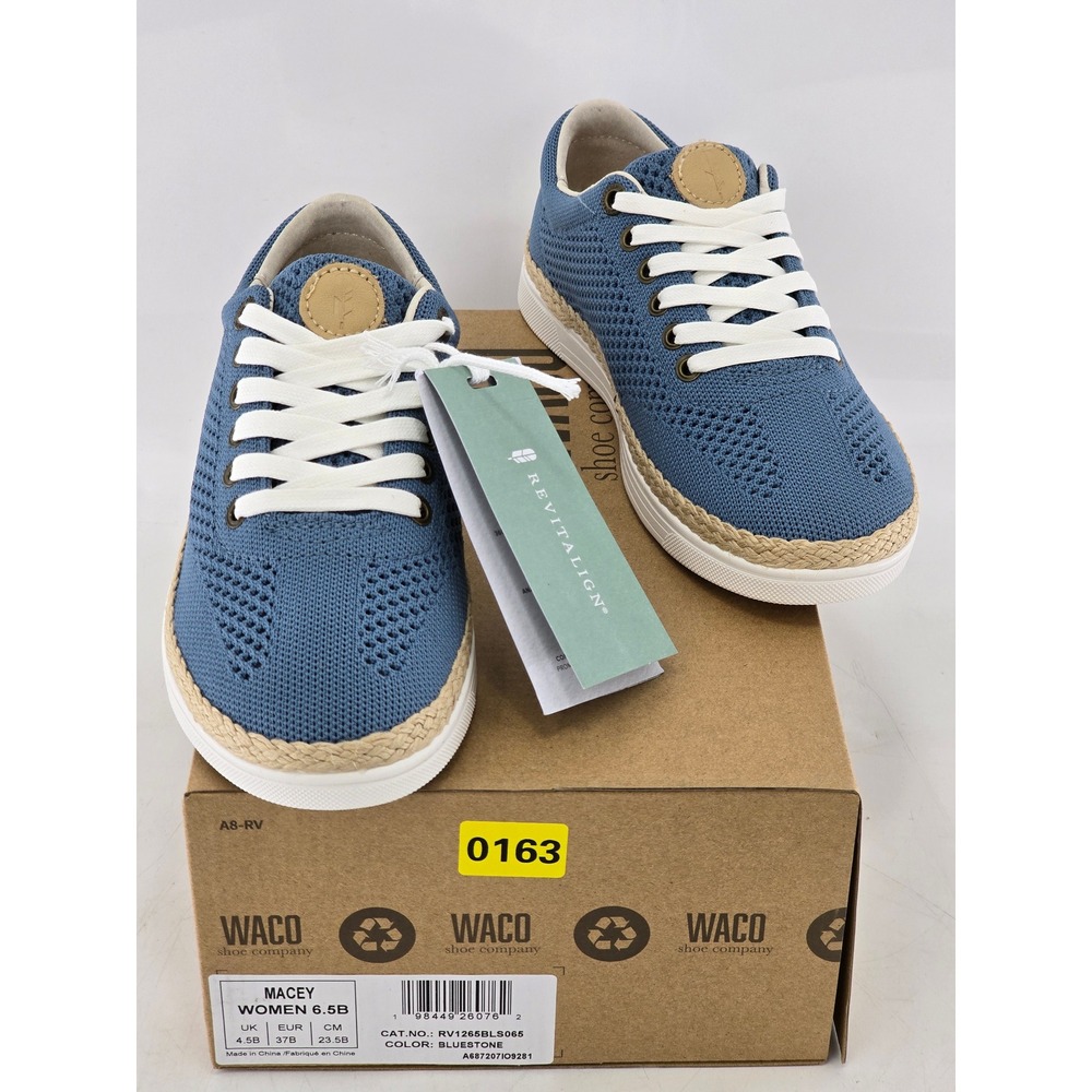 Revitalign Macey Sneakers Women 6.5B Bluestone Knit Espadrille RV1265BLS - New